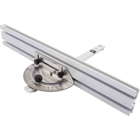 Équerre de coupe en aluminium pour scie de table, système de verrouillage précis pour coupes d'angle et biseaux exacts.