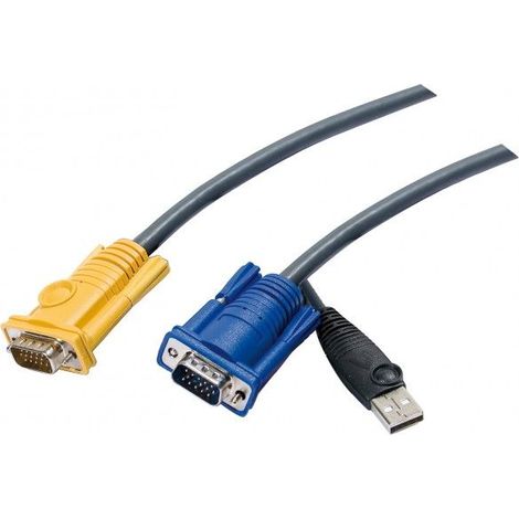 ATEN USB-KVM-Kabel mit 3-in-1-SPHD und integriertem PS/2-zu-USB-Wandler, 1,8 m (1/5)