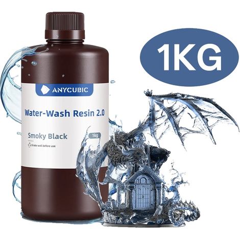 Wasserwaschharz, niedrige Viskosität, benutzerfreundliche Reinigung, Rauchiges Schwarz 1kg (1/2)