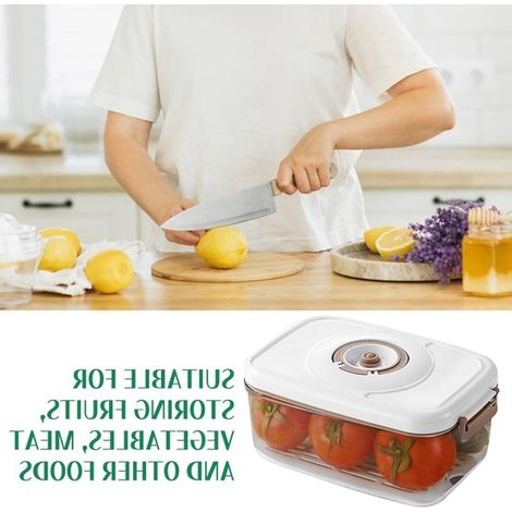 Contenitore sottovuoto ermetico (1,2 l) con pompa manuale e coperchio facile da aprire,bianco,1,2 l (1/4)