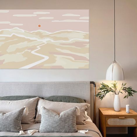 Tableau soleil couchant en toile imprimée, 120x80 cm (1/5)