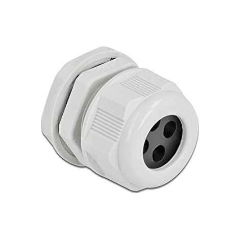 DELOCK PRESSE-ÉTOUPE PG21 POUR CÂBLE ROND AVEC 4 ENTRÉES DE CÂBLE GRIS 60382