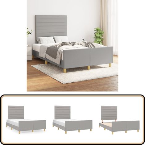 Bettgestell ohne Matratze Hellgrau 120x200 cm Stoff - Bettes Gestell - Holzbetten - Lattenrost - Doppelbett - Boxspringbett