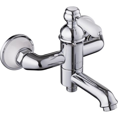 PaulGurkes Badewannenarmatur Aufputz Nostalgie Einhandmischer Retro Keramik (1/3)