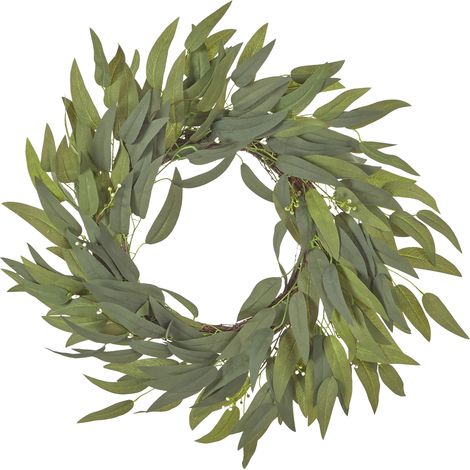Corona decorativa de artificial para puerta ø 65 cm hecha a mano verde Gamrun