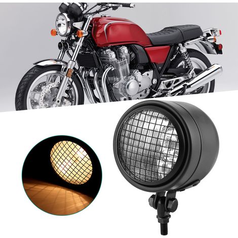 Grille de phare de moto rétro 35 W, cache-lentille, 1750 lm, haute luminosité, universel, blanc (1/5)