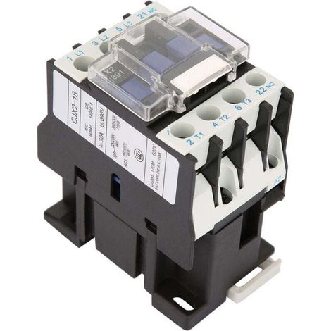 Contacteur électrique industriel 220 V – CJX2-1801 – haute sensibilité, 18 A, pour automatisme et commande motorisée (1/4)
