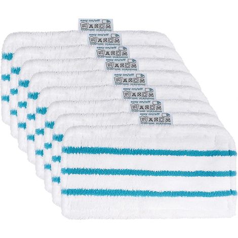 Lot de 8 chiffons en microfibre pour balai vapeur Black & Decker FSMP20 (compatible avec les modèles FSM1630, FSM1616, FSMH13E5, FSM1321, FSM1605 et FSMH13151SM). (1/4)