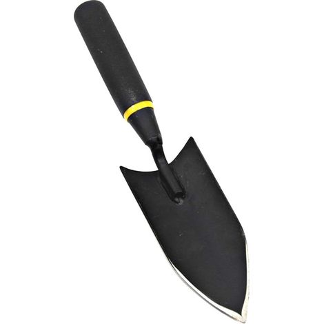 Schmaler Handspaten aus dickem Manganstahl, handlicher schwarzer Gartenspaten, Gartengerät für Hauspflanzungen und -pflege, klein, robust und scharf