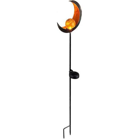 Solar-Gartenlampe, elegante Straßenlaterne, Rohrstiel, Engelsflamme und dekorativer Mond