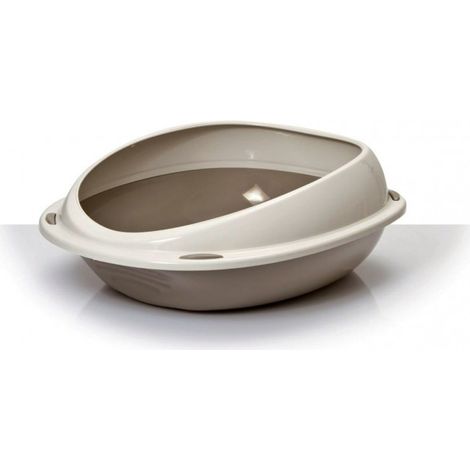 10530 Litière ouverte pour chats SHUTTLE à bords relevés anti-projections 45 cm  Couleur: Gris