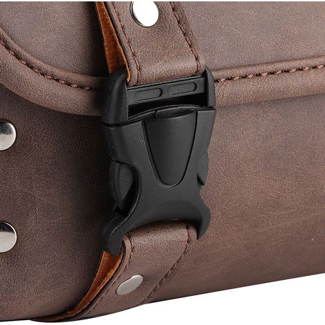 Sacoche de selle universelle rétro en cuir PU marron pour moto, marron (1/5)