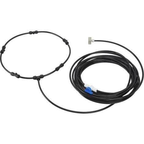 Kit de brumisateur extérieur avec tube de 7,9 m (26 pi), adaptateur 3/4, anneau de brumisation, système de refroidissement et tête d'arrosage américaine.
