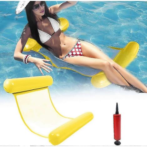 Aufblasbare Wasserhängematte 2025, schwimmendes Hängemattenbett, 4-in-1-aufblasbarer Wasserstuhl, Poolhängematte, für Sommerpartys, Schwimmen, Strandurlaub, Erwachsene und Kinder