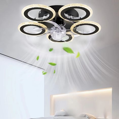 Ventilateur de Plafond avec Éclairage LED Réglable, 6 Vitesses, Lampe Ventilateur Moderne Silencieuse pour Salon, Bureau, Chambre et Intérieur (1/5)