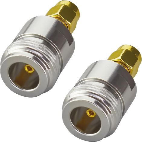 2 pièces Adaptateur RF de type N vers SMA Connecteur coaxial femelle N vers mâle SMA 50 ohms pour antennes, radios de diffusion, WiFi (1/5)