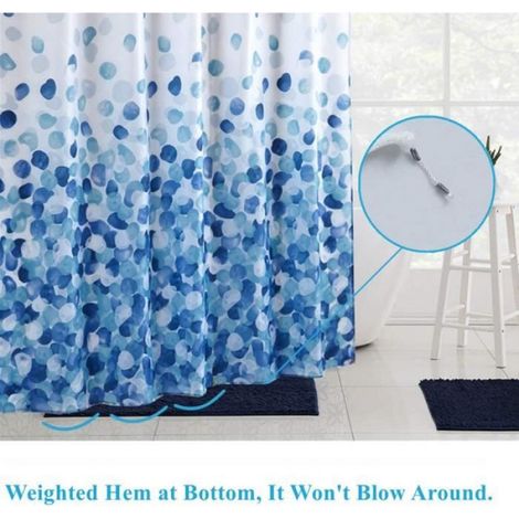 Rideau De Douche - 180 X 200 Cm - Polyester Impermeable - Pour Salle De Bain - 1 Piece (1/4)