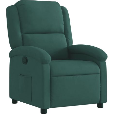 Fauteuil de Salon,Chaise,Fauteuil inclinable vert foncé velours CFW693433 (1/5)
