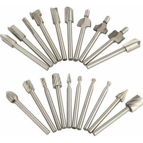 Packung mit 20 Hartmetall-Fräsern – Für präzises Gravieren in Holz, Kunststoff und Acryl – 3,17 mm Schaft (1/5)