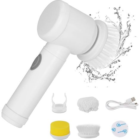 Ensemble de brosses de nettoyage électriques, épurateur électrique sans fil, épurateur rotatif électrique avec 3 têtes de brosse remplaçables