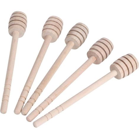 Set di 5 pezzi per mescolare il miele: bastoncino di legno per mescolare, cucchiaio di legno per il miele, mestolo ecologico, bacchetta per mescolare i dessert, accessori per l'apicoltura, strumenti (1/4)