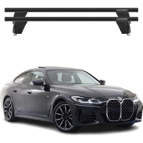 OMAC Barres de toit transversales en aluminium pour BMW Série 4 G26 Gran Coupé 2020-2026 – Antivol – Rainure en T – Testées City Crash – Charge Max 75 kg Noir (1/4)
