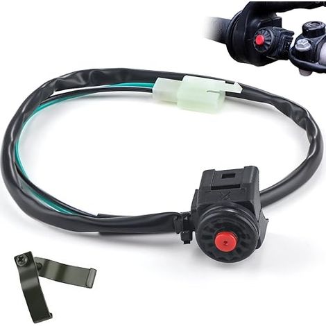 Universal Push Button Circuit Breaker Motorcycle Start Switch Universal Push Button Circuit Cutter Motorcycle Stop Switch 7/8 inch 22 mm for Motorcycles Bike ATV Dirt Bike Red (1/2)