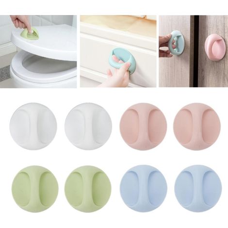 Lot de 8 poignées adhésives pour meubles, boutons ronds pour portes de placard, tiroirs et fenêtres, 4 coloris assortis (1/5)