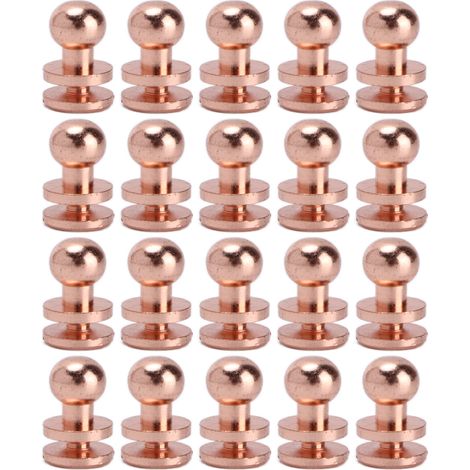 Attaches-tétines en or rose, forme tête de moine, accessoires de maroquinerie, attaches-tétines, vis, rivets, ornements, 20 lots/sachet, LST7X6mm (1/5)