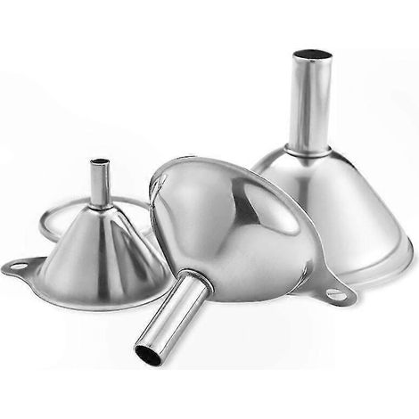 3 Mini-Metalltrichter mit Griffen, Edelstahl-Set zum Umfüllen von Flüssigkeiten in der Küche, Edelstahltrichter mit Griff, für den Hausgebrauch (1/5)