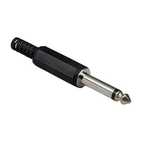 Jack 6.35 mm mâle, droit BKL Electronic 1107001 Nombre de pôles: 2 mono noir 1 pc(s) D25093 (1/2)