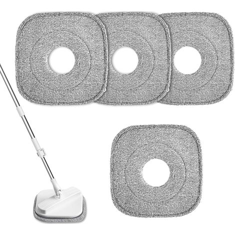 4 Pièces Rechange Serpillère, Microfibre 22x22cm, Pour Balai Carré, Sol Dur, Carrelage (1/5)