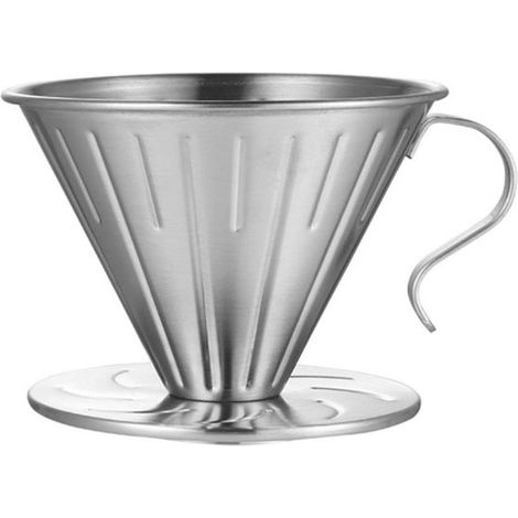 Dailygoody Edelstahl-Kaffeefilter Wiederverwendbarer Kaffeefilter Langlebig und sicher Kegelform Effiziente Kaffeezubereitung Geeignet für (1/5)