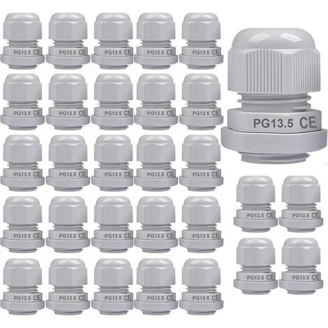 30pcs Presse-étoupes, PG13.5 Connecteurs de Câble IP68 étanches, M20×1.5 Collier Plastique Connecteu 6-12 mm, Glandes de Câbles pour la Maison/Jardin/Éclairage d'extérieur Câble(Blanc) (1/5)