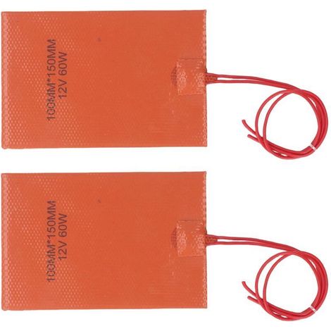 Coussin chauffant en Silicone 60W, 2 pièces, tapis chauffant Flexible résistant aux hautes températures, rapide 200 ℃, pour couverture électrique (1/5)