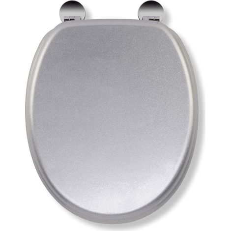 Croydex Moulded Wood Round Toilet Seat Flexi-Fix Quartz (1/5)