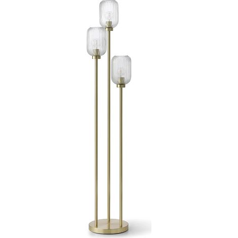 Lampada da terra 3 sfere D. 30 x H. 161 cm in Metallo e Vetro Dorato Vintage - LOUXOR (1/5)