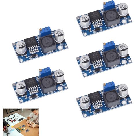 5 Pièces Convertisseur DC-DC 3.2-40V à 1.25-35V, Module Abaisseur Tension, Régulateur Tension Ajustable avec Haut Rendement et Protection, Sortie 3A Max, Régulateur de Tension pour LED, Drones (1/5)
