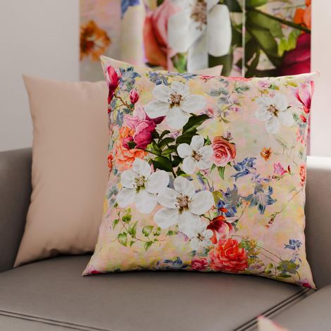 Lot de 2 Taies d'Oreillers 50x50 cm 100% Microfibre Hypoallergénique, Housse Oreiller Rectangulaire Printemps Coloré, Paquet de 2 (1/3)