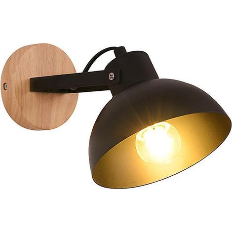 Plafonnier rétro réglable, abat-jour en métal, sans ampoule, pour salon, chambre, salle à manger, cuisine, loft, couloir (noir) (1/4)