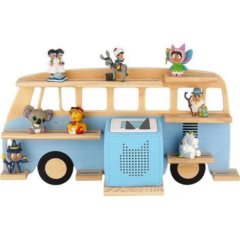 Étagère - pour jusqu’à 32 figurines (magnétique) - motif bus pour garçons et filles - à poser ou à suspendre - bleu clair (1/5)