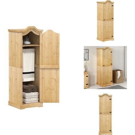 Kleiderschrank Corona 55x52x170 cm Massivholz Kiefer - Holzschranks - Kleiderschrank - Massivholzklaederschrank - Schlafzimmermöbel - Kiefernschrank (1/5)