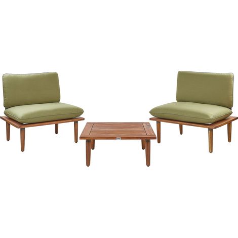 Lounge Set mit Tisch 2-Sitzer FRASCATI modular zertifiziertes Akazienholz Olivgrün