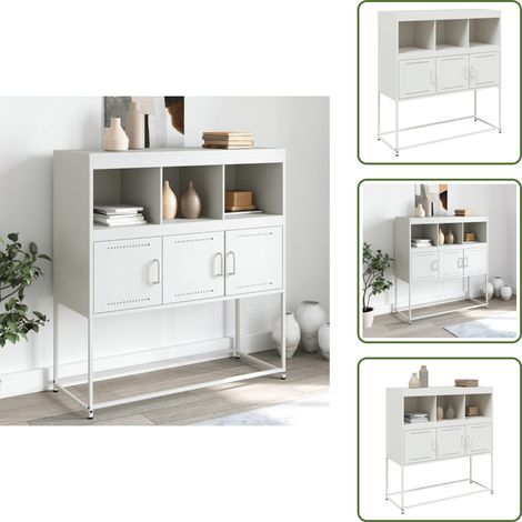 Sideboard Weiß 100,5x39x107 cm Stahl - Sideboard - Sideboards - Schrank - Anrichte (1/5)