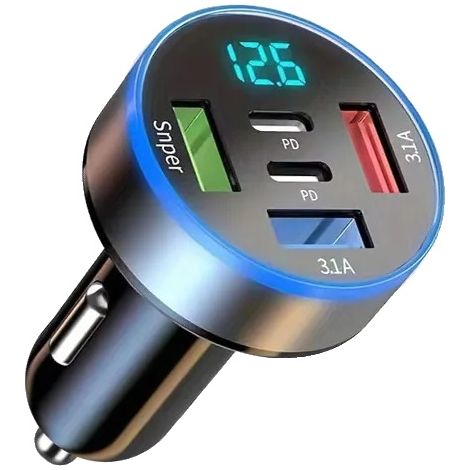 Zigarettenanzünderadapter, Multi-Port USB-Ladegerät, Schnellladungstechnologie, 114 (1/2)