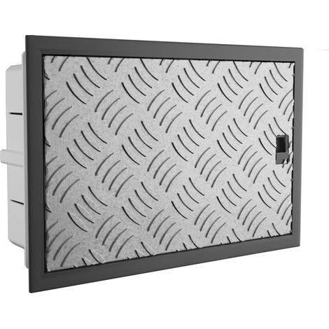 Quadro di distribuzione a incasso IP65, 12 moduli, sportello in acciaio scanalato, bianco (1/5)