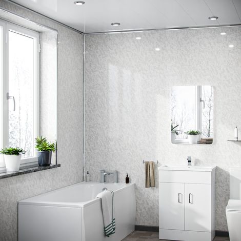 Baiga PVC Panel White Pearlscent - 2400mm x 1000mm x 10mm