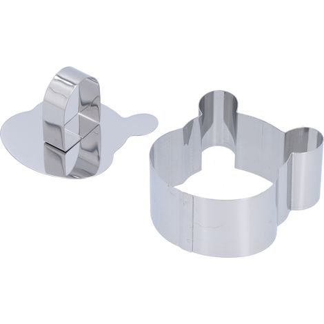 Cake Mousse Ring Mold Stainless Steel Dessert Rings Cake Cutter for Salads Pastries Baking ToolBear: 4x7cm