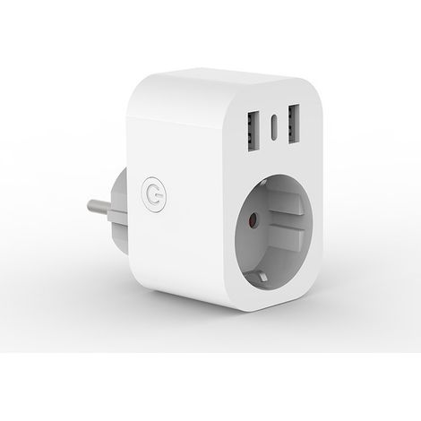 JSSEVN - Adaptador de enchufe de Francia a EE. UU./Reino Unido/Japón/Australia/Sudáfrica, adaptador de viaje internacional universal con 2 puertos USB y 2 puertos Tipo-C. (1/5)