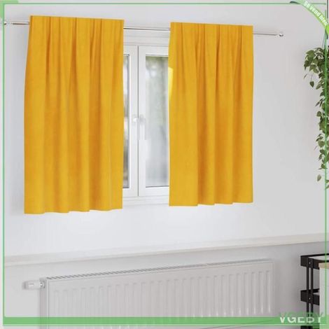 4107273 Rideaux occultants 2 pcs Jaune moutarde 140 x 140 cm Velours (1/5)